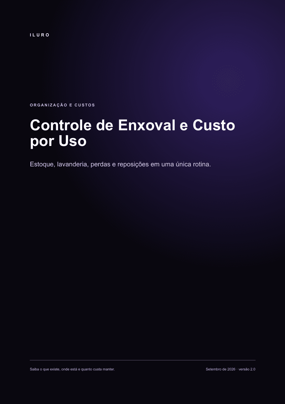 Capa do material Controle de Enxoval e Custo por Uso